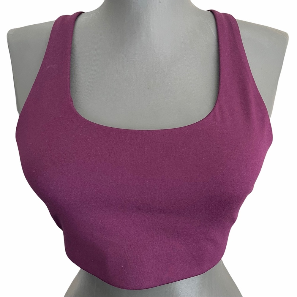 Girlfriend Collective Plum Simone High Support Criss Cross Bra Sz S